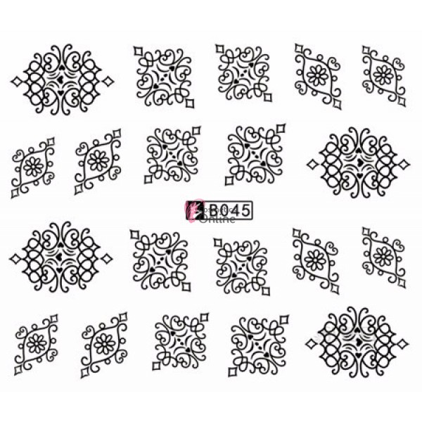 Stickere cu Apa pentru unghii cod B045 Negre